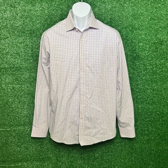 Tommy Hilfiger White and Blue Casual Button Down Shirt - Picture 1 of 3